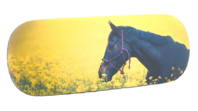 800100 ZVÍŘÁTKA -POUZDRO NA BRÝLE S MIKROVLÁKNEM - motiv: kůň