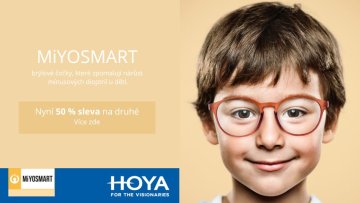 SLEVA 50% na druhý pár brýlových čoček MiYOSMART