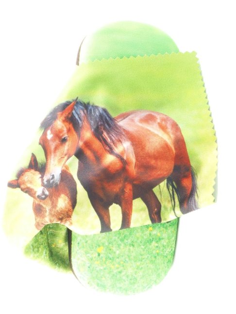800100 ZVÍŘÁTKA -POUZDRO NA BRÝLE S MIKROVLÁKNEM - motiv: kůň